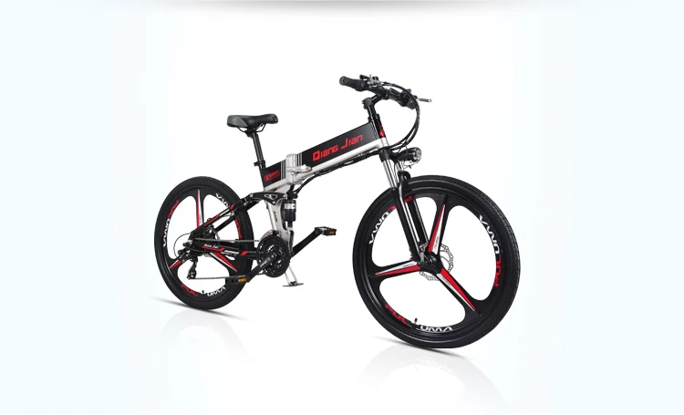 Perfect Aluminum Alloy Frame 26 Inch Folding Mountain E Bike 48v 10.4ah Lg Hidden Battery 250w 350w Electric Bicycle 25