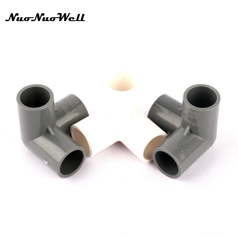 

2pcs NuoNuoWell Plastic PVC 20mm/25mm Tee Connector 3 Way Joint Garden Irrigation Water Pipe Adapter Tube Parts Hose Tools