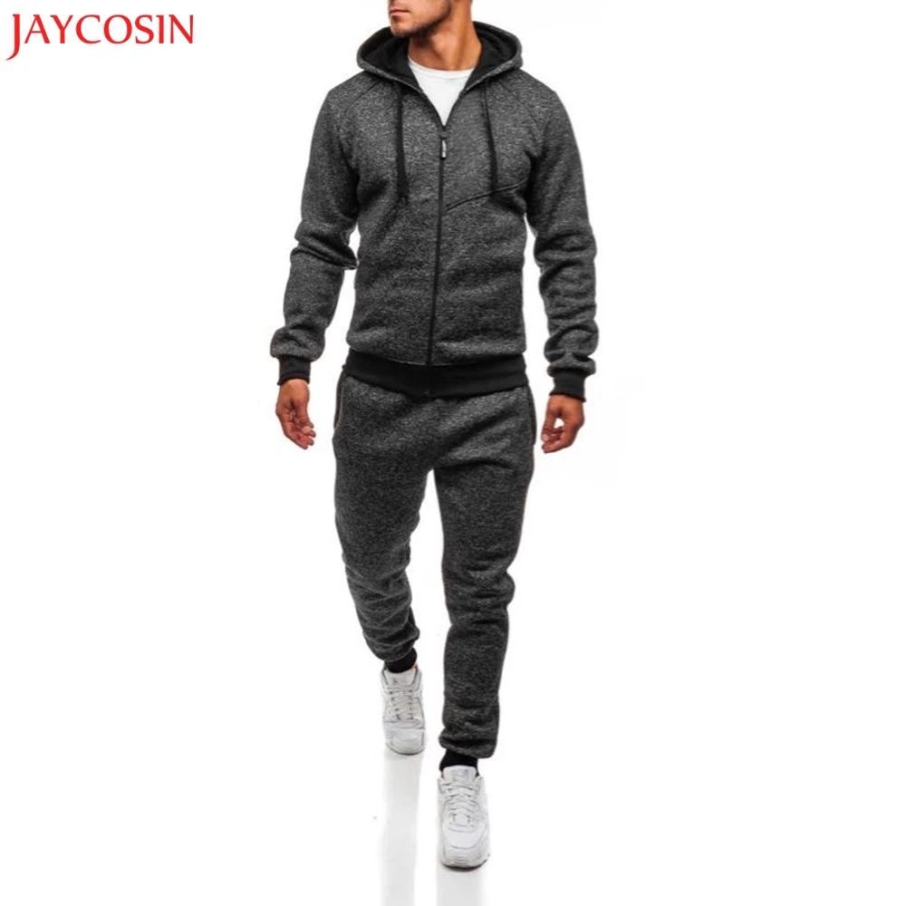JAYCOSIN мужской спортивный костюм Осень зима Повседневный лоскутный Толстовка и