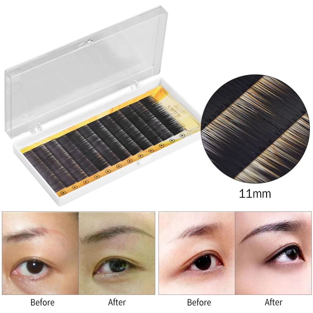 2019 Natural False Eyebrow Extension Reusable Black Fiber Fake Eyebrow