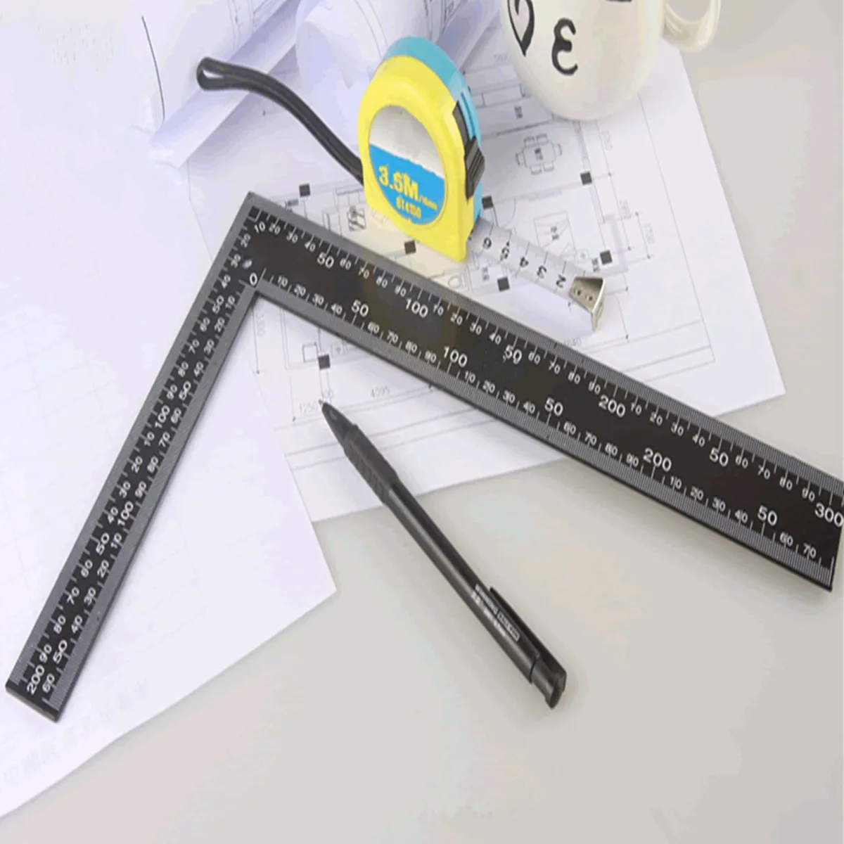 

for Art Painting Newest 20x30cm 90 Degree Angle Metric Try Square Ruler Dual Marking Right Angle Picture Framing Carpenter Ruler