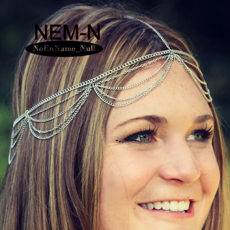 2018 New Metal Chain Hair Bridal Wedding Headpiece Decoration
