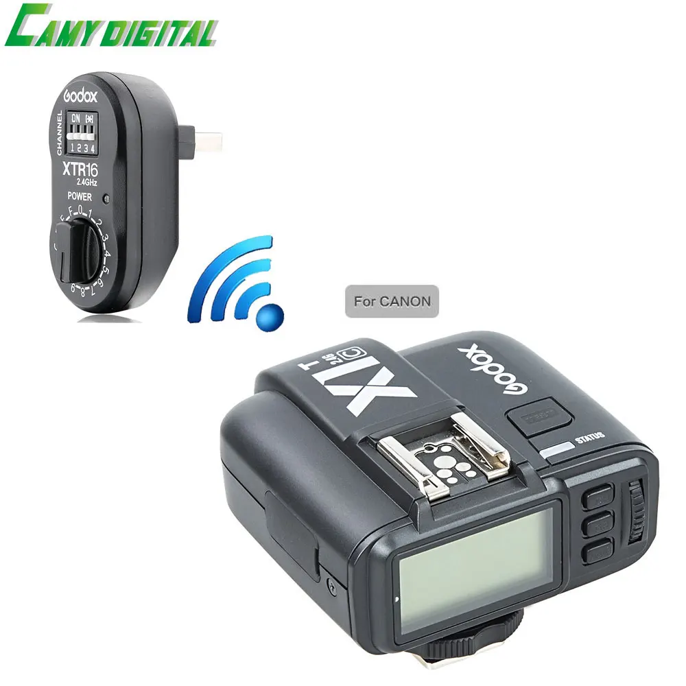 

Godox HSS 1/8000s 2.4G Wireless X System Power Control Flash Trigger with screen X1T-C+XTR-16/16s Kit For Canon
