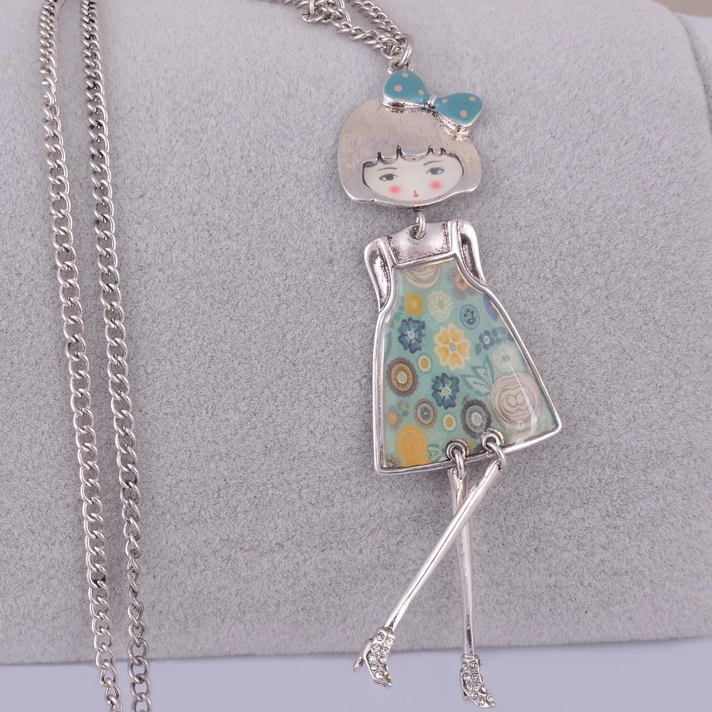 Buy Antique Silver Jewelry Doll Necklace Long Chain