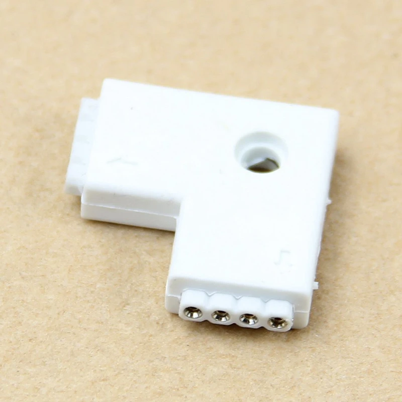 1 шт. белый RGB l образный 4 контакта 2 полосный гнездовой адаптер для 3528 5050