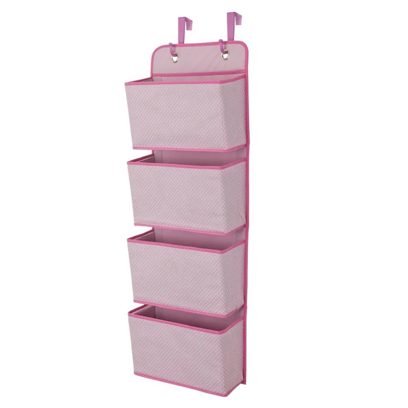 LDAJMW Многоэтажный нетканый материал сумка для хранения настенная Дверь Шкаф висячая сумка художественный шкаф для ювелирных изделий игрушки органайзеры коробка для обуви - Цвет: Pink
