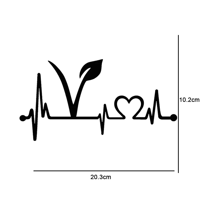 Vegan Vegetarian Heartbeat Lifeline Vinyl Car Sticker Vinyl Car Accessories Funny Car Decal Sticker Car Styling 20.3cm10 (6)