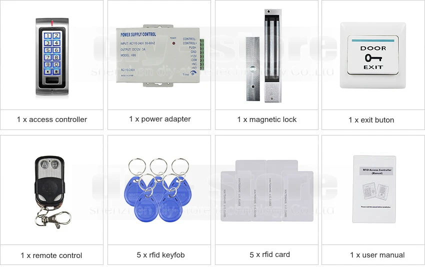 Diysecur RFID 125 кГц ID Card пароль металлическая клавиатура Управление доступом безопасности Системы Kit + магнитный замок + Дистанционное управление