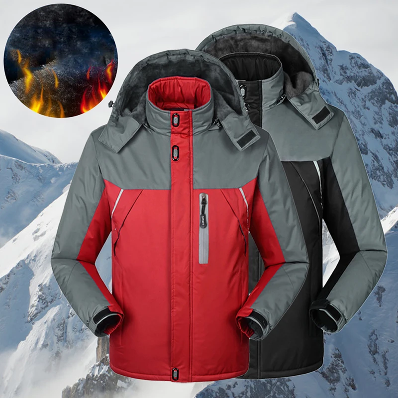 

Men's Outdoor Sport Warm Coat Winter Inner Fleece Waterproof Jacket Hiking Camping Trekking Skiing Male Jackets