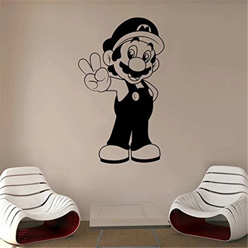 Cute Cartoon Game Super Mario Wall Decal Mario Vinyl Nursery Wall Decor
