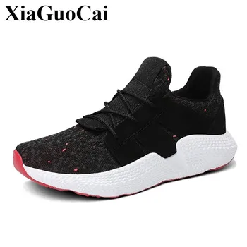

New Shoes Men Sock Sneakers Breathable Mesh Lace-up Flat Casual Shoes Soft Light Decor Solid Wear Resistant Male Tenis Footwear