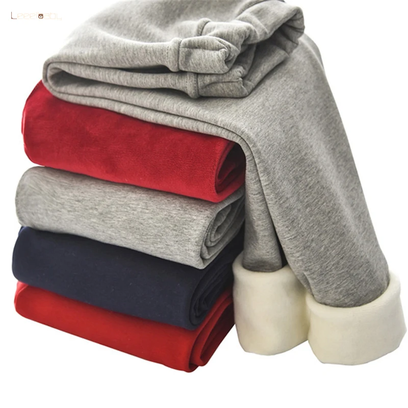 

YoYoBaby Children Trousers Girls Leggings Boys Warm Pants Baby Soft Warm High-elastic Long Pants 2-12Y Kids Pure Cotton Pants