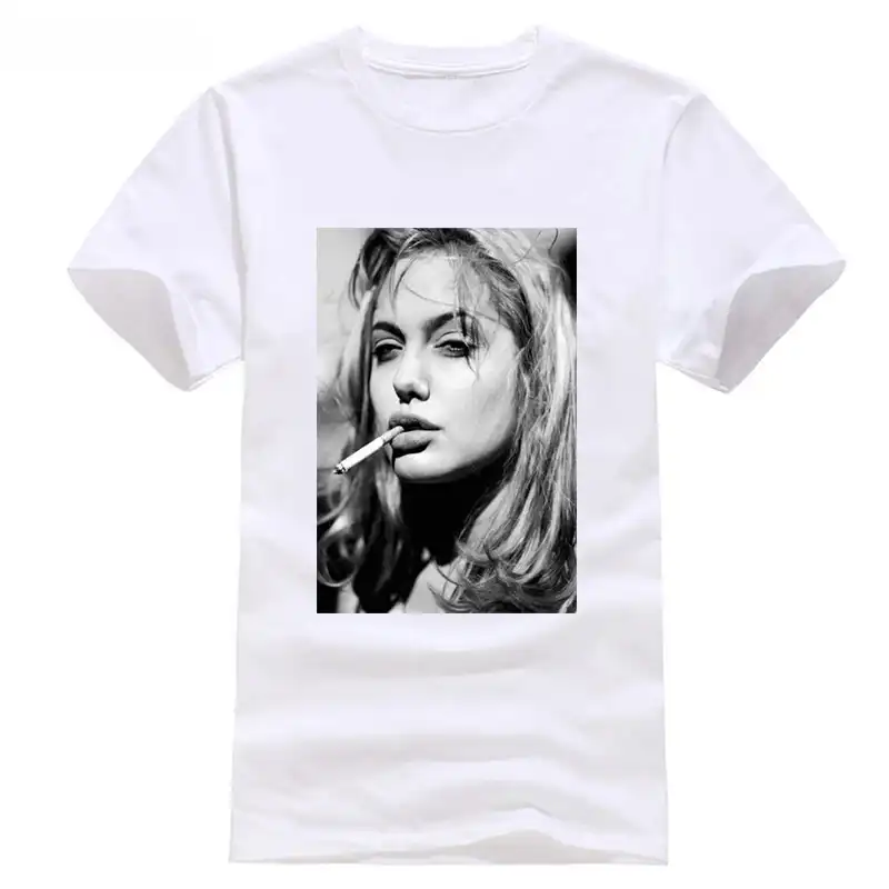 Harajuku V T Shirt Angelina Jolie Brad Pitt Fight Club Punk Ciggy