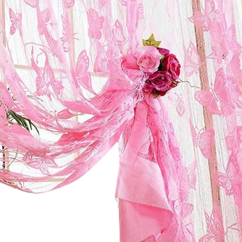 

Butterfly Curtains Tulle Window Curtain for Living Room Bedroom Kitchen Curtains Printed Sheer Voile Cortinas