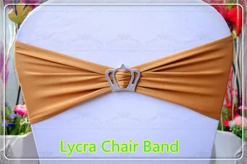 

1-2 --With Crown Buckle-- Spandex/Lycra Chair Band/Expand Bands/Chair cover sash/Table For Wedding Party Banquet Decorations