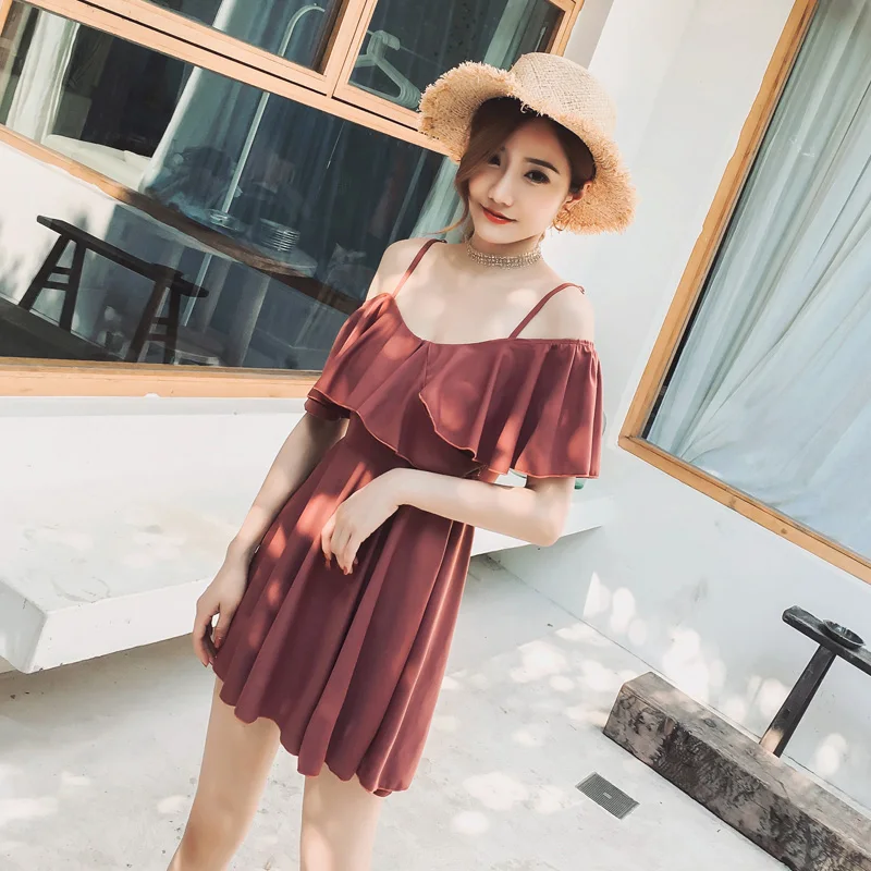 Новые однотонные женские бикини из двух частей наборы танкинов Купальник Летний сексуальный бикини купальный костюм