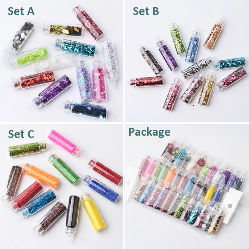 12Colors Shiny Nail Glitter Powder Ultra-thin Nail Sequin Set 3d Hollow Acrylic Flakes For DIY Nails Design Manicure Decorations