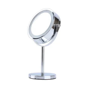 

2-Face 6 inch Bathroom Makeup Mirror Round Vanity for Shaving / LED Light Cosmetic Mirror 1-5X Magnifying Glass