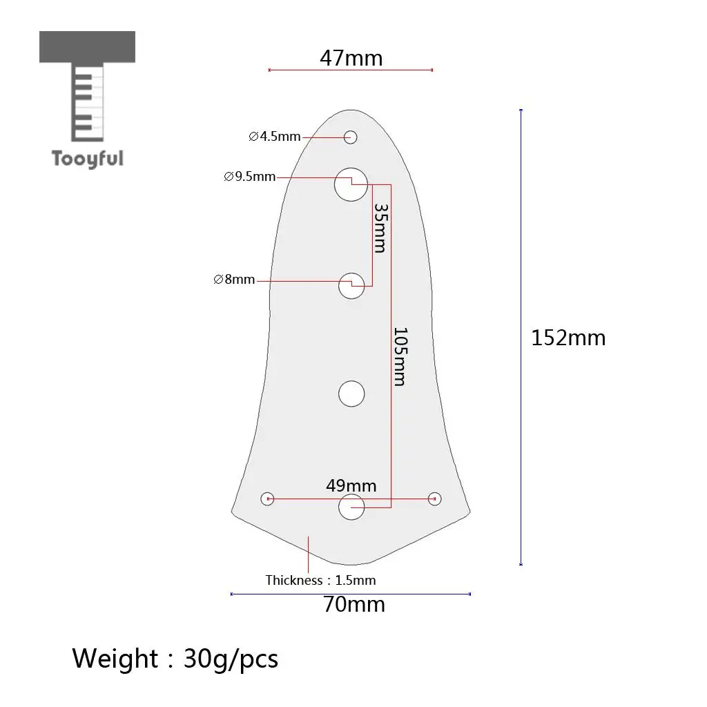 2pcs 4 Holes Standard Control Plate for Jazz Bass Guitar Replacement Accessory