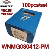 WNMG080412-PM YBC251 YBC252 100pcs/set ZCC.CT CNC Carbide insert Processing: steel Free shipping