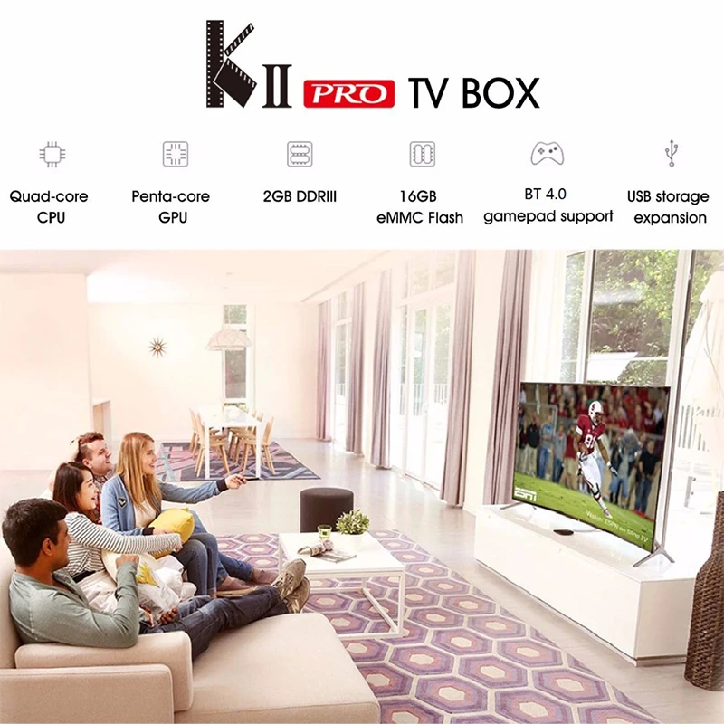 KII Pro DVB-T2 четырехъядерный процессор 2 ГБ/16 ГБ Android 7,1 Smart DVB-S2 K2 PRO Top Box