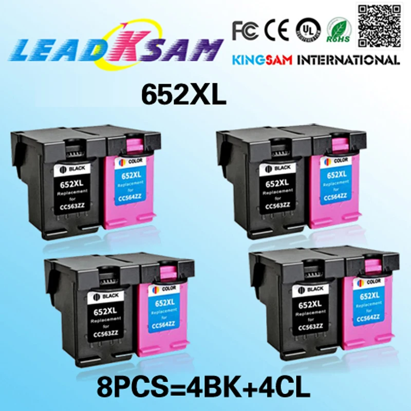 4 комплекта совместимые с принтером hp652 652XL 652 DeskJet 1115 2135 3635 3775 3785 3835 4535 4675 |