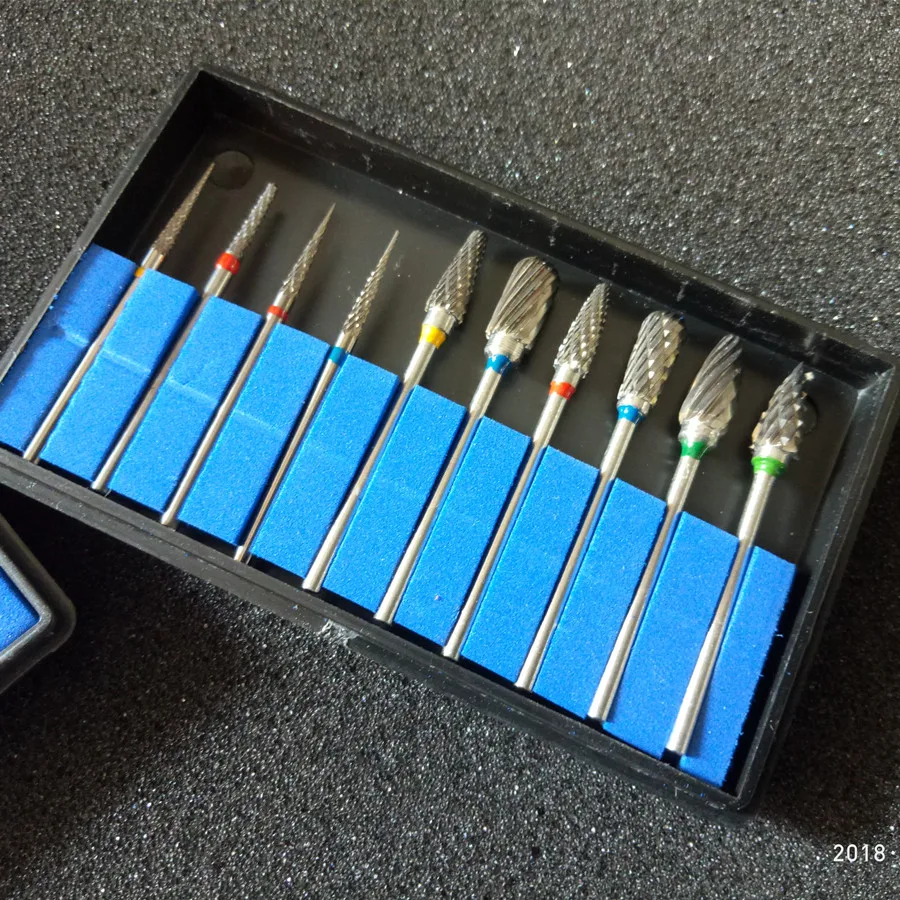 Conjunto de Brocas Dentárias de Aço Brocas de Carboneto de Tungstênio para Laboratório Material de Tungstênio e Aço para Moagem 2 Conjunto de brocas dentárias de aço, brocas