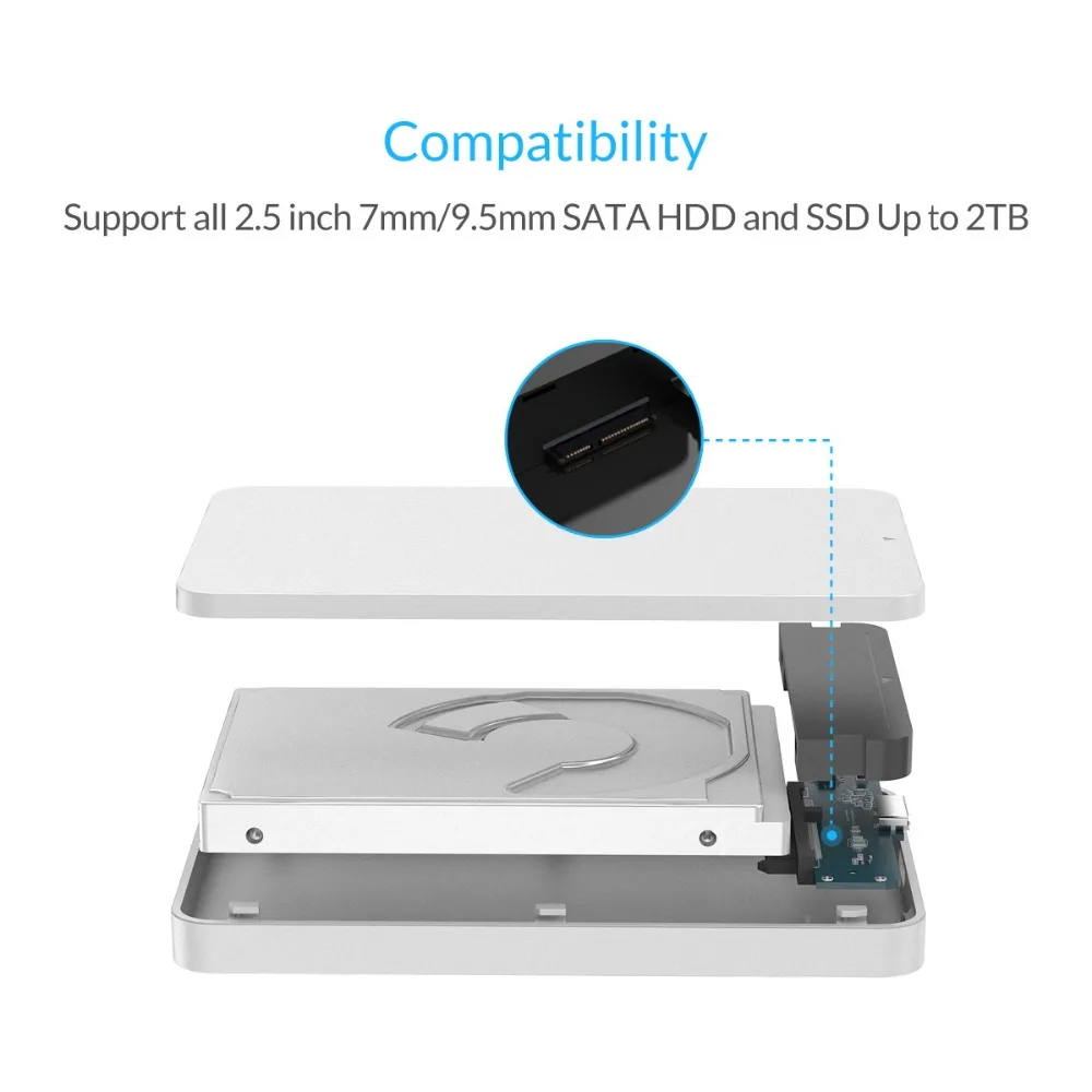 Чехол ORICO для жесткого диска 2 5 дюйма SATA на USB 3 0 с поддержкой UASP Windows 10/8/7/Vista/XP Mac|hdd