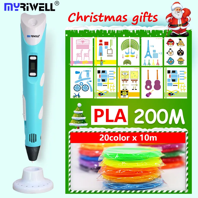 myriwell 3D pen 3 D pen 3D printer pen and 200m pla filament 3d drawing pen