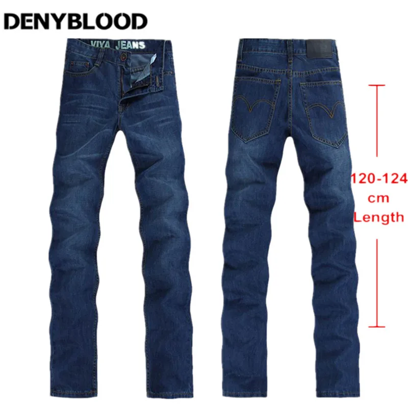 123cm Extra long Jeans Men Plus Size 28 40 42 44 Autum Winter 2016 Mens