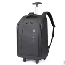 Мужские дорожные рюкзаки с колесами, мужской деловой Рюкзак-тележка сумка для багажа, Mochila, Оксфорд, сумки на колесах