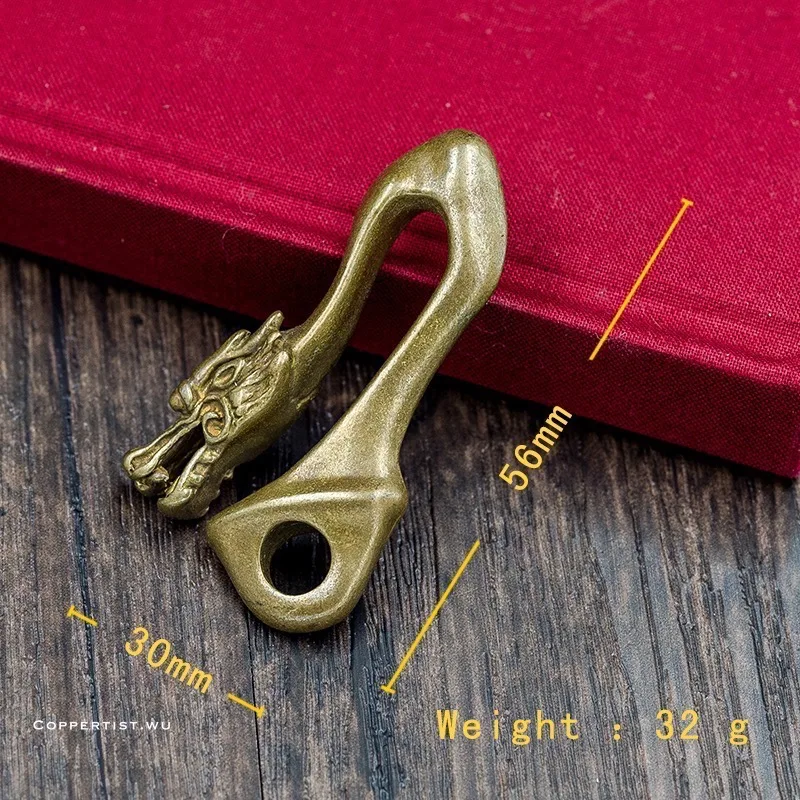 Coppertist. Wu Оригинальный Китайский единорог талисманы брелок латунная поясная