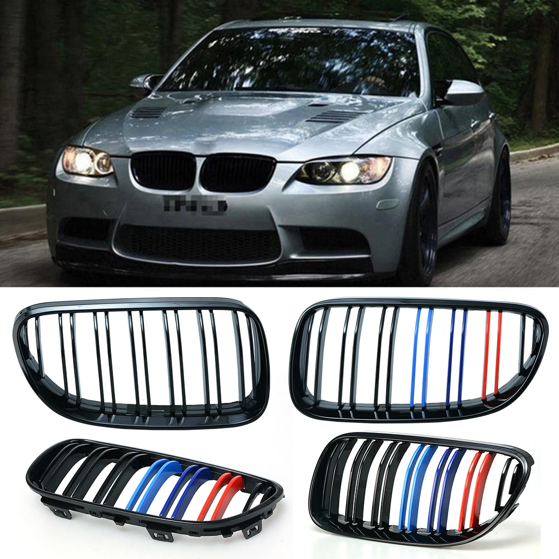 1pair Grille For BMW 3 series E92 E93 10 14 red blue black Car Front ...