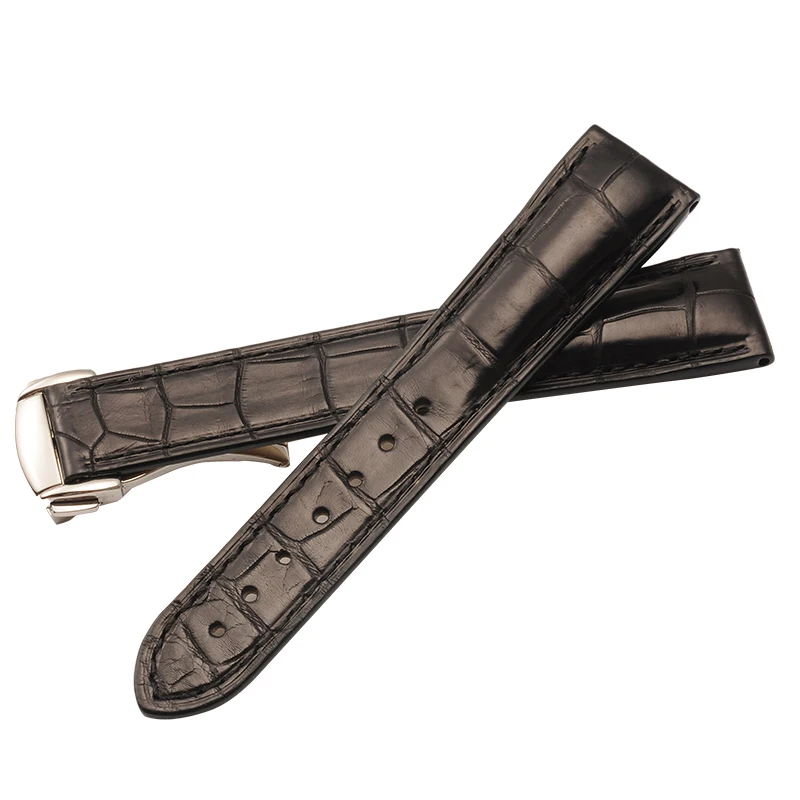 Watch Band For Omega Alligator Leather Strap For De Ville For Aqua