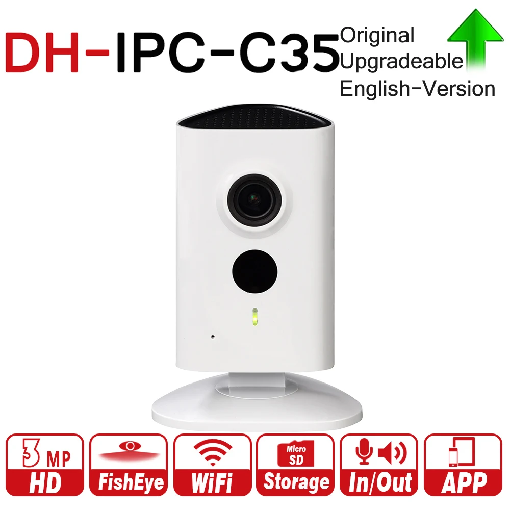 

DH IPC-C35 with logo original 3MP C Series Wi-Fi Network IP Camera Wide-angle View Micro SD Card Local Storage Night Vision WiFi