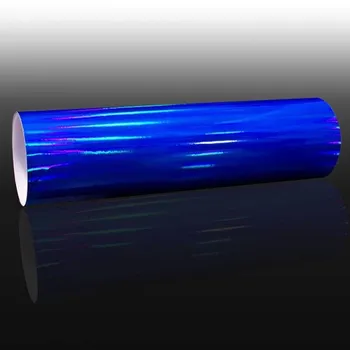 

1.49x0.3m Blue Laser Plating Vinyl Holographic Auto Car Wrap Film Rainbow Car Body Decoration Chrome Sticker
