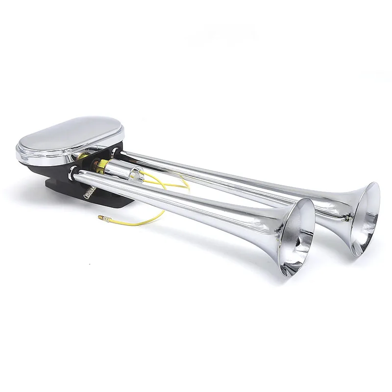 

12V Truck Air Horn Dual Trumpet 120db Chrome Pipes Horn Very Loud