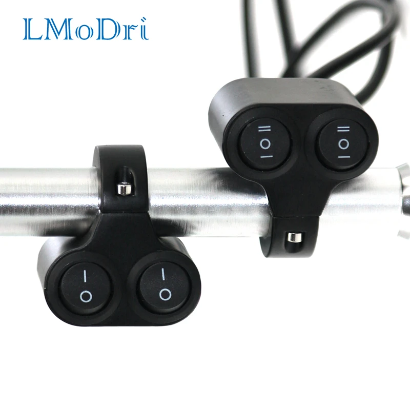 LMoDri 12V двойной кнопочный переключатель на руль мотоцикла ATV светильник для