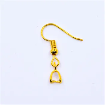 

Free Wholesale 50PCS A Lot Yellow Gold Filled Making Fashion Jewelry Findings Pinch Bail Hook Earring Earwires FJ-02