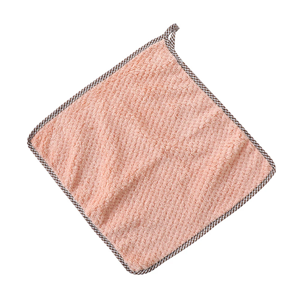 Коралловые бархатные чистящие тканевые салфетки, супер впитывающее блюдо, кухонные полотенца, чистящие подушечки для мытья стекла, 25X27 см, кухонные полотенца - Цвет: Розовый