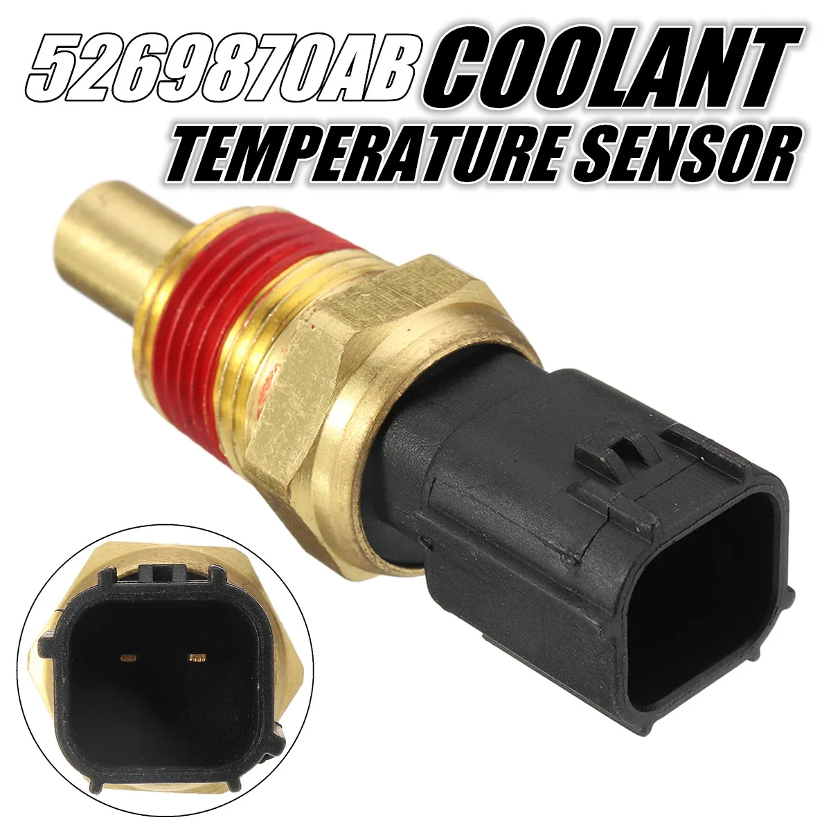 

5269870AB 2 Pins Engine Coolant Temperature Sensor Temp Sender Fit for Dodge Chryslers Stable Characteristics Durable 21x58x19mm