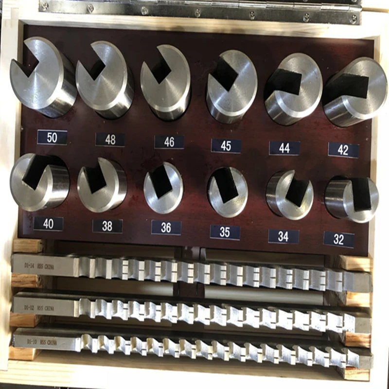 

21pcs Keyway Broach Tool Set 10mm 12mm 14mm Broaches 32-50 Bushings Shims HSS Cutting Tools for CNC Machine