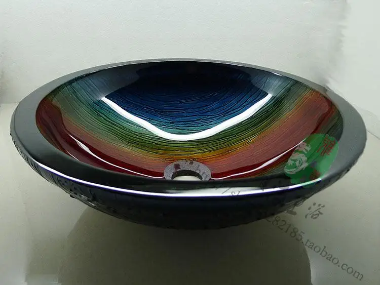 Ванная круглый закаленное стекло раковина гардероб столешницы бассейна HX027