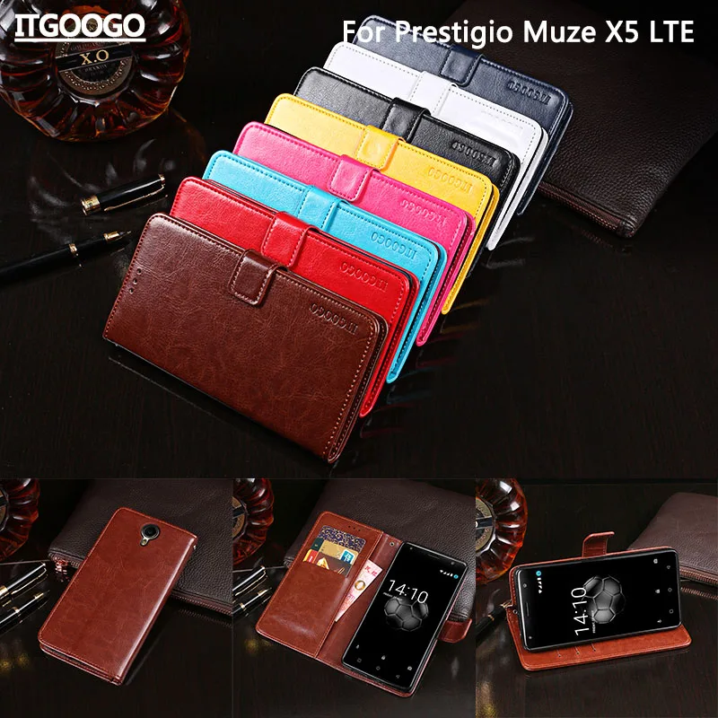 Для мобильного телефона Prestigio Muze X5 LTE чехол Роскошный чехол-книжка из