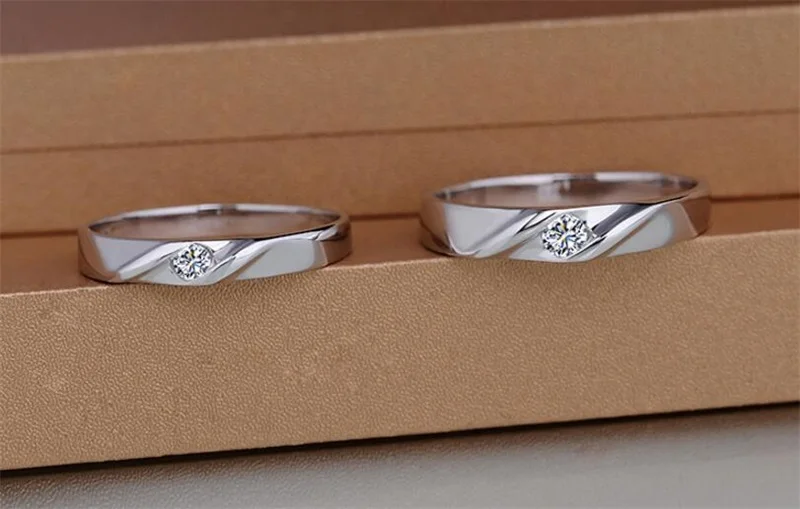 YANHUI Шарм Серебряные кольца для Для женщин Для мужчин Bijoux(украшения своими руками) цирконий; для помолвки Свадебные ювелирные изделия парные кольца для влюбленных JAR013