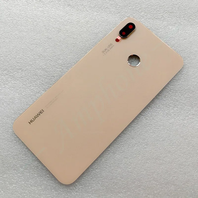 Новая задняя крышка из закаленного стекла для huawei P20 Lite, запасные части, задняя крышка батареи, корпус+ рамка для камеры - Цвет: Pink