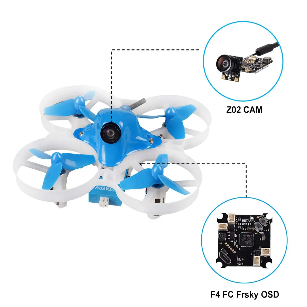 Квадрокоптер BETAFPV Beta75S Whoop Drone 1 S матовый FPV с F4 FC Frsky Receiver Z02 Camera OSD Smart Audio 8X20