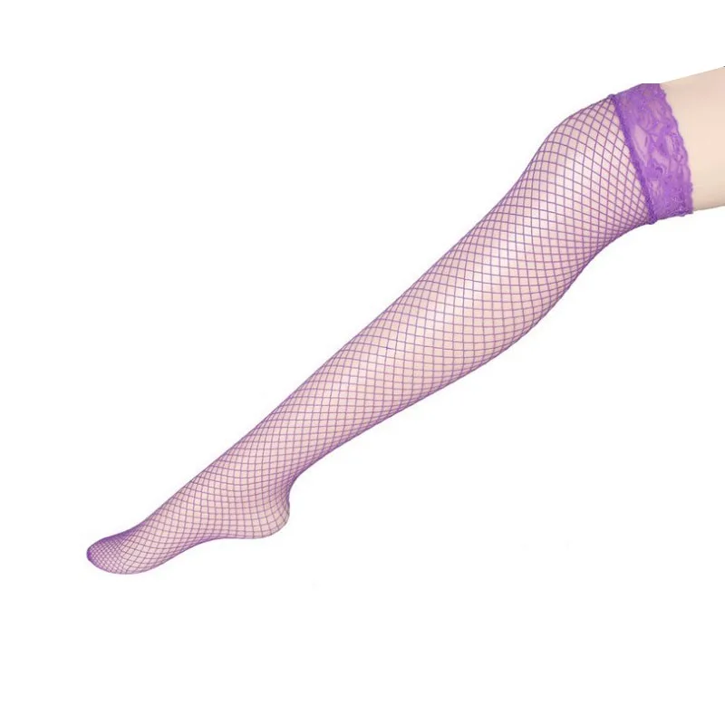 Вечерние сексуальные ажурные колготки для женщин, черные женские колготки, чулки, тонкие ажурные чулки, Клубные вечерние Чулочные изделия - Цвет: Purple stockings