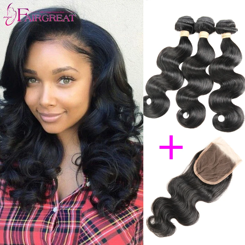 Peruvian Body Wave With Closure 7A Peruvian Human Hair 3 Bundles With Closure Cheap Peruvian Virgin Hair Body Wave With Closure