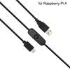 Зарядный кабель 3A Raspberry Pi 4, 1 м, USB Type C, с кнопкой вкл./выкл., для телефонов Android, Raspberry Pi 4 ► Фото 1/6